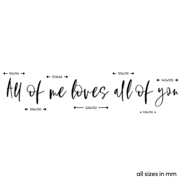 "All of me loves all of you" Wooden Wall Sign