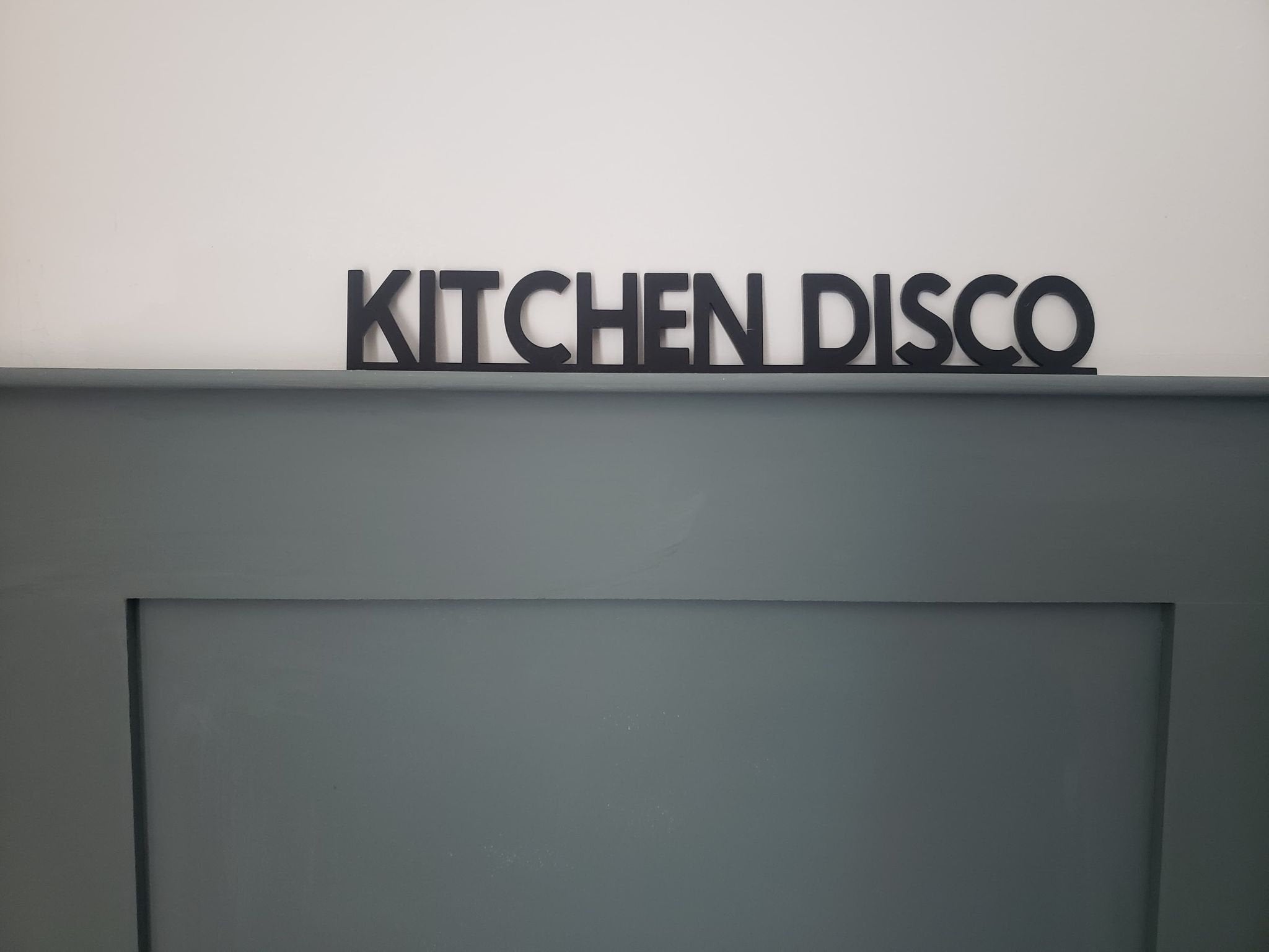 KITCHEN DISCO Little Hippo Door Topper Sign